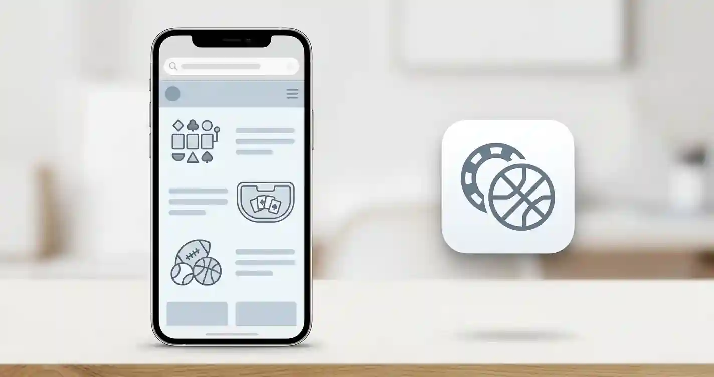 Smartphone met een generieke mobiele browserinterface en een snelkoppeling op het beginscherm zonder merk- of appstorelogo